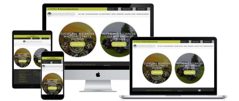 Cleveland Alliances website shown on desktop, laptop, tablet and mobile